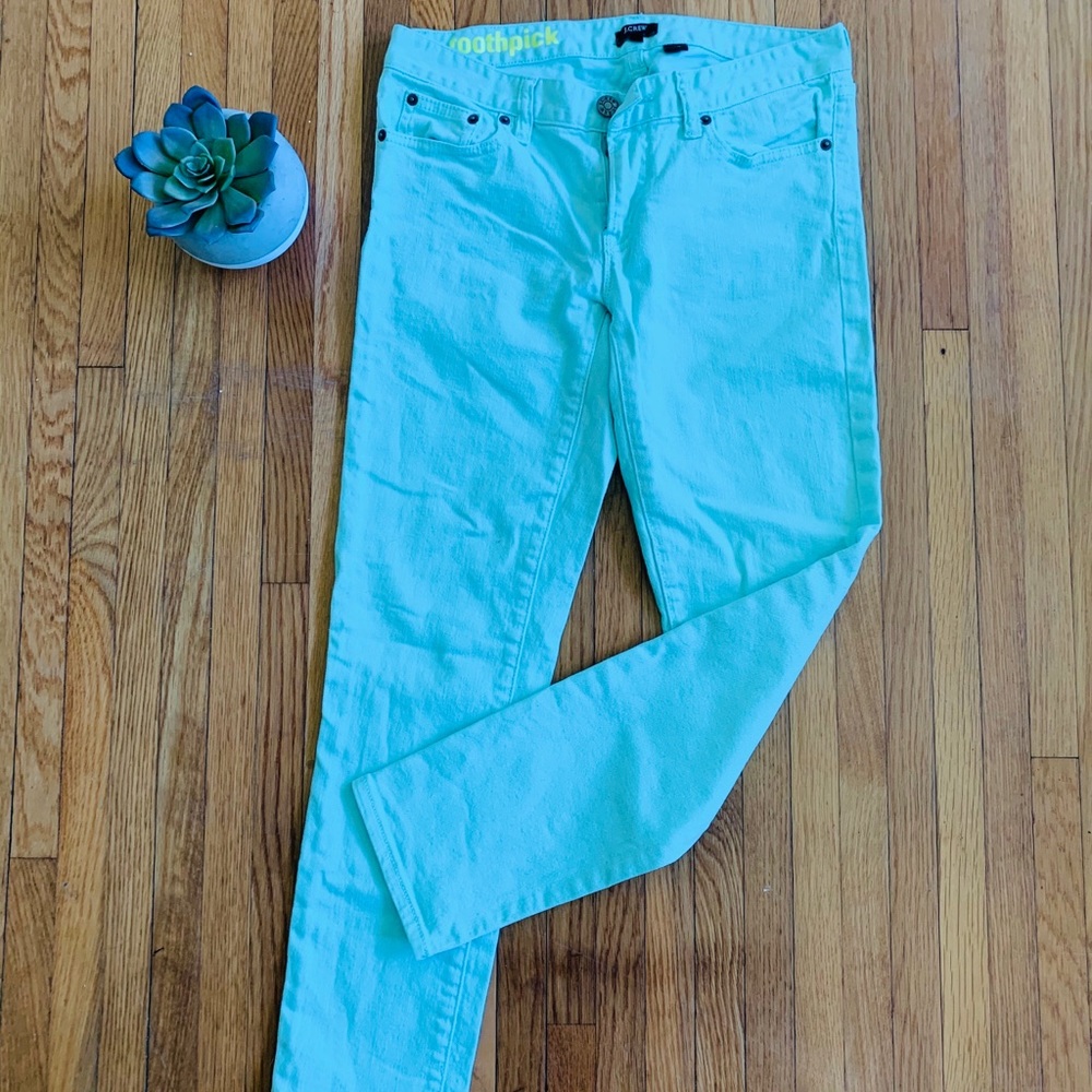 J. Crew Toothpick Mint Skinny Jeans